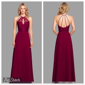 - Hayley Paige Occasions Burgundy chiffon 

Style #5857